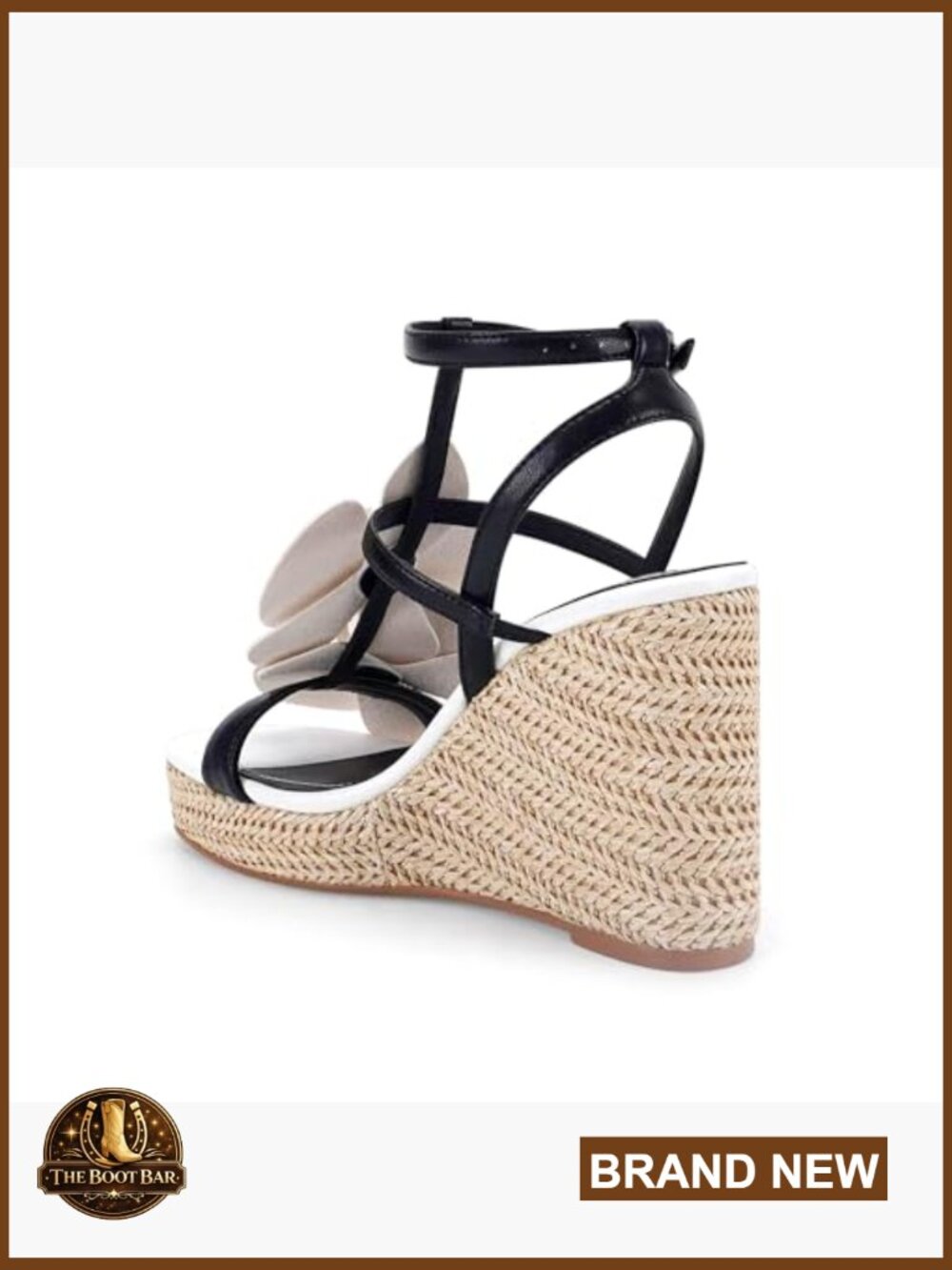 Floral Wedge Sandals with Ankle Strap, 3.94 Inch Heel, Dressy Wedding Shoes - Picture 5 of 7